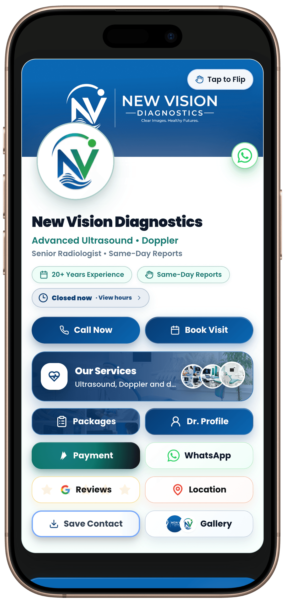 New Vision Diagnostics OneLink mobile preview